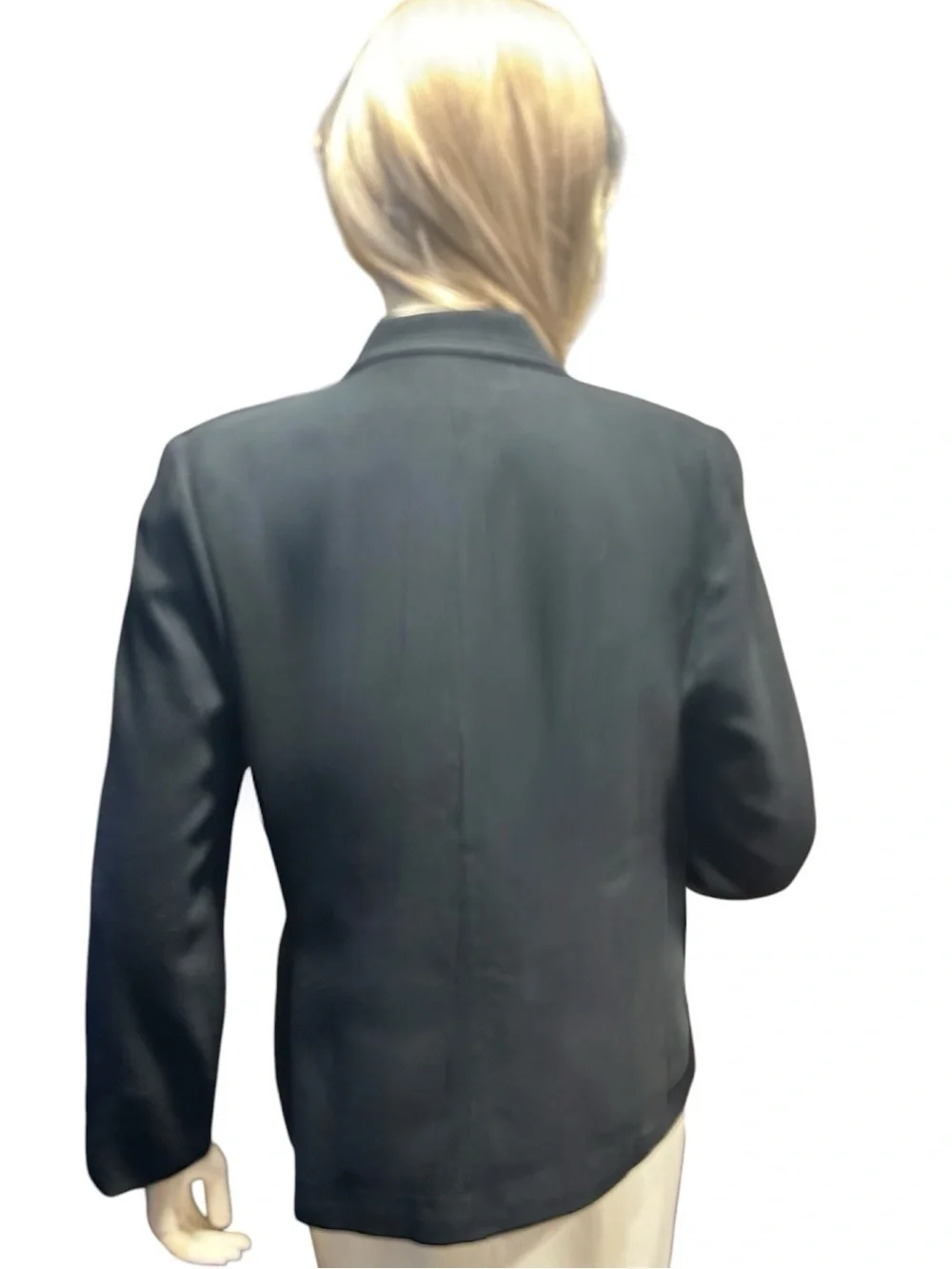 Vintage Christian Dior Black Wool Blazer Gold Buttons Power Dressing Size 14